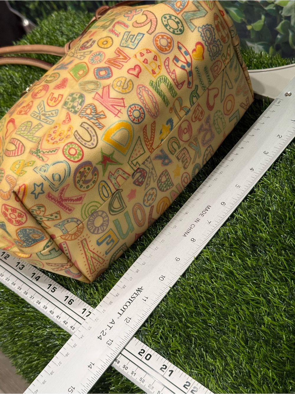 Vintage Y2K Dooney & Bourke multi Ruby doodle graffiti tote bag - Picture 7 of 7